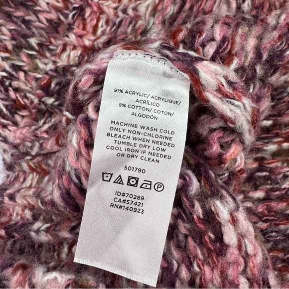 LOFT Outlet Chunky Marled Knit Sweater โ Size S Pink Multicolor - Picture 5 of 7